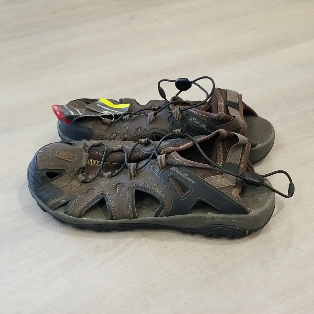 Eddie Bauer Brown and Black Men's Outdoor Leather Sandals